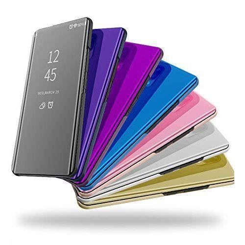 Flip Case Cover - ISSTARS - Galaxy A41 - Mirror Effect - Black - Semi-rigid