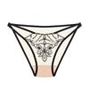 Original Light Luxury Temperament Women's Briefs High-value Tulle Embroidered Hollow Waist Cotton Crotch Hip-wrapped Sexy Underwear
