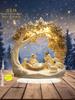 [PLUM]Desktop Decor Family Statue Jesus Tree Of Life Newborn Acrylic Flat Plate Desktop Decoration Ornaments For Home Decor