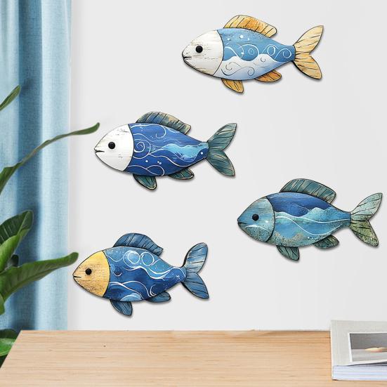 1 Set Küsten-Wanddekoration Holz Meeresschildkröte Muschel Seestern Wanddeko Rustikal Fisch Meeresleben Wandkunst für Zuhause Wohnzimmer Strandhaus