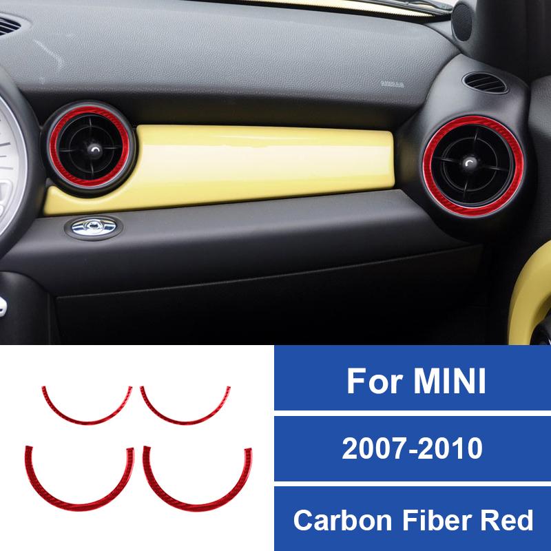 Car Interior Speedometer Radio Air Vents Panel Real Carbon Fiber Sticker For Mini Cooper R56 R55 R57 2007-2010 Accessories Set