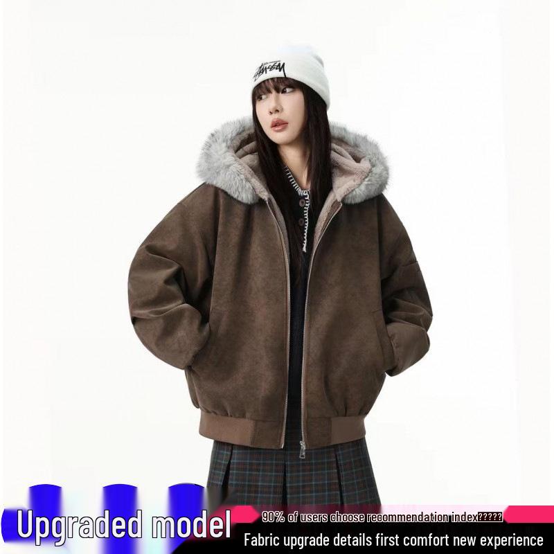 

Men s Winter Heavyweight PU Leather Jacket with Double-Sided Fur Collar and Velvet Lining XL (recommended for 125-145 kg) кавовий