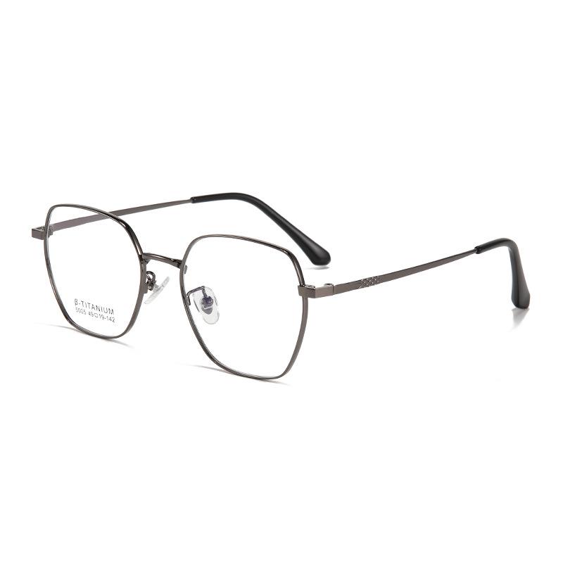 Ultra-Light Retro Polygonal Metal Eyeglass Frame for Myopia & Plano Lenses