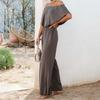 Frühling Sommer Rot Schwarz Blau Schulterfrei Mode Elegant Lässig Weites Bein Overall für Frauen
