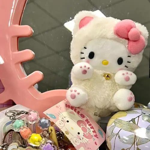 

Hello Kitty Plush Key Ring Plush Plush-Filled Figure Pendant For Schoolbag Animation Key Ring Ornaments Kids Playthings Xmas Presents