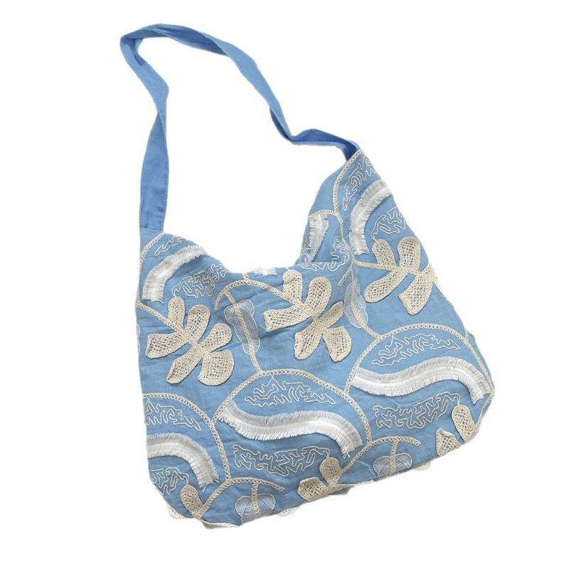 1 three-dimensional lace flower small fresh holiday style shoulder messenger bag new summer versatile canvas bag