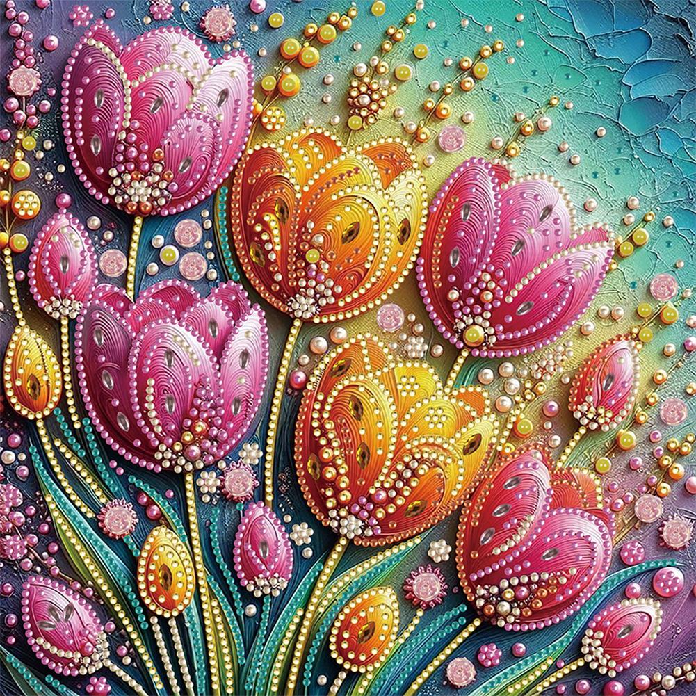 5D DIY Partial Special Shaped Drill Diamond Painting Flower Decoration30x30cm