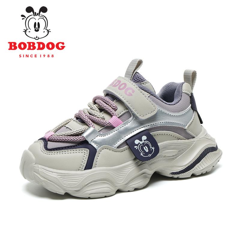 Babu Bean Classmate Girls Sneakers 2025 New Autumn and Winter Leather Surface Waterproof Girls Dad Shoes Children's Shoes