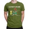 Elettricità Spiegata Ohm Volt Amp Magliette Uomo Cotone Vintage T-Shirt Fisica Nerd Tee Shirt Manica Corta Abbigliamento Idea Regalo