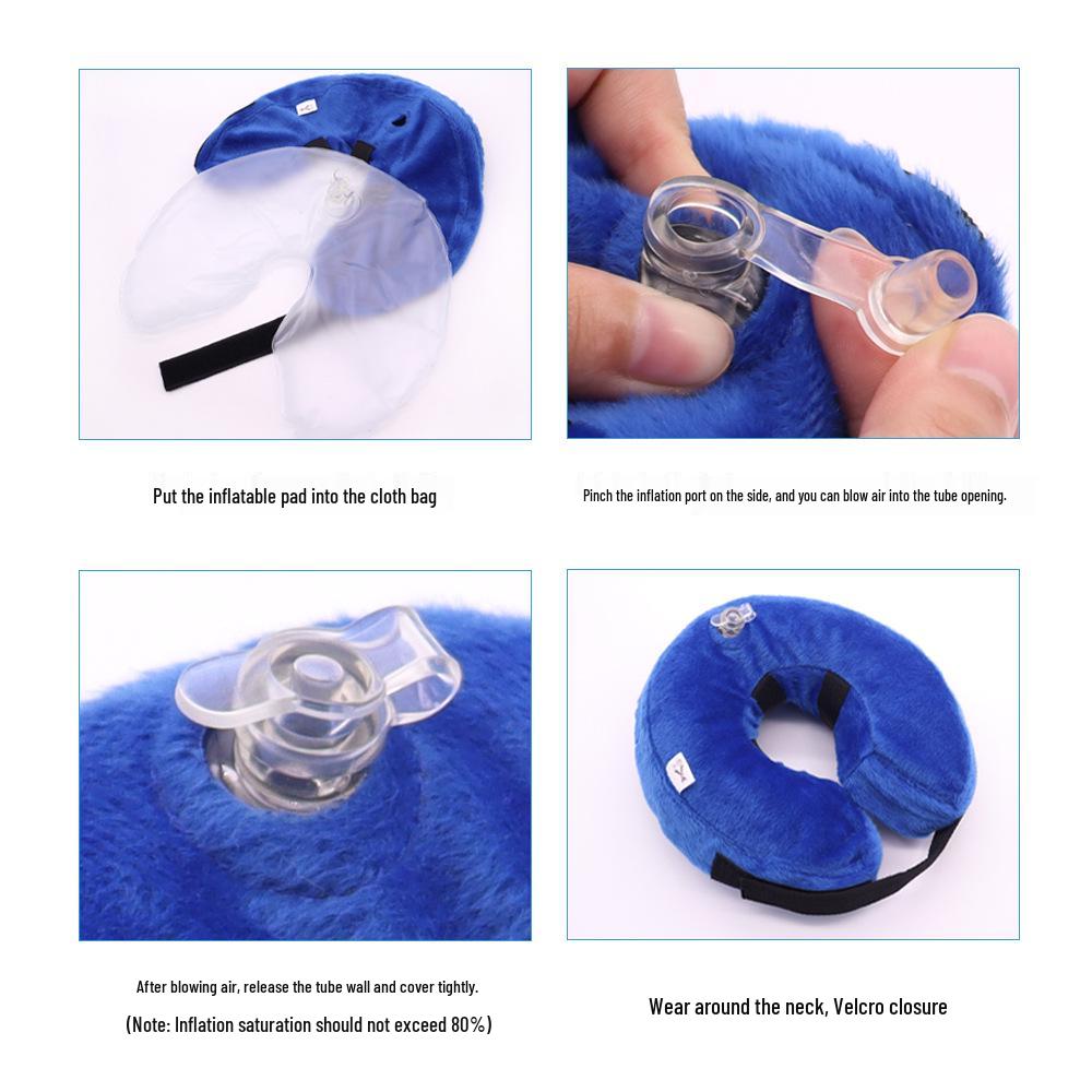 Inflatable Pet Cone Collar - Anti-Lick Elizabethan Neck Brace for Cats & Dogs