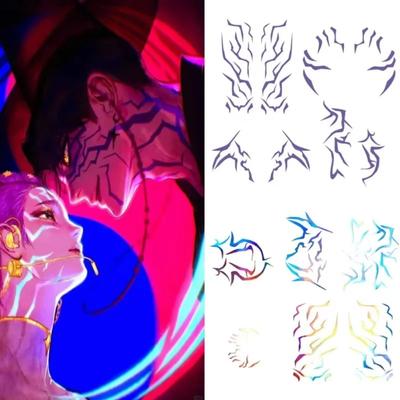 4pcs KPop Rumi Kang Cosplay Accessoire Autocollant Tatouage Rumi Autocollant Tatouage Autocollant Démonisant pour Fête d'Hallowmas Accessoires Adultes