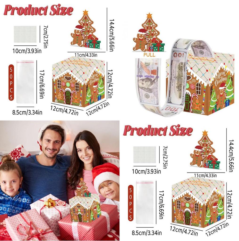 Festive Gingerbread House Gift Box With Christmas Atmosphere For Party Decor