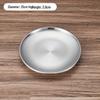 Korean Style Double-Layer Non-Magnetic Stainless Steel Insulated Golden Round Dinner Plate Tray