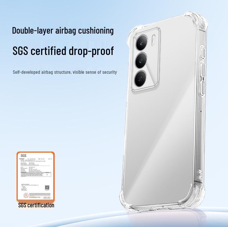 RealMe V70s Transparent Airbag Case: Drop-Proof, Full-Coverage TPU with High-End Feel