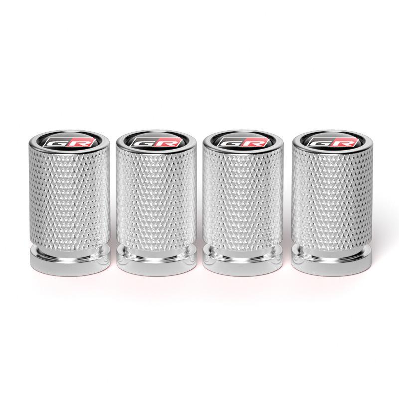 4 Pcs Car Tire Valve Stem Caps Dustproof Waterproof for Toyota GR Racing Yaris 86 Corolla Hilux Supra C-HR Exterior Accessories