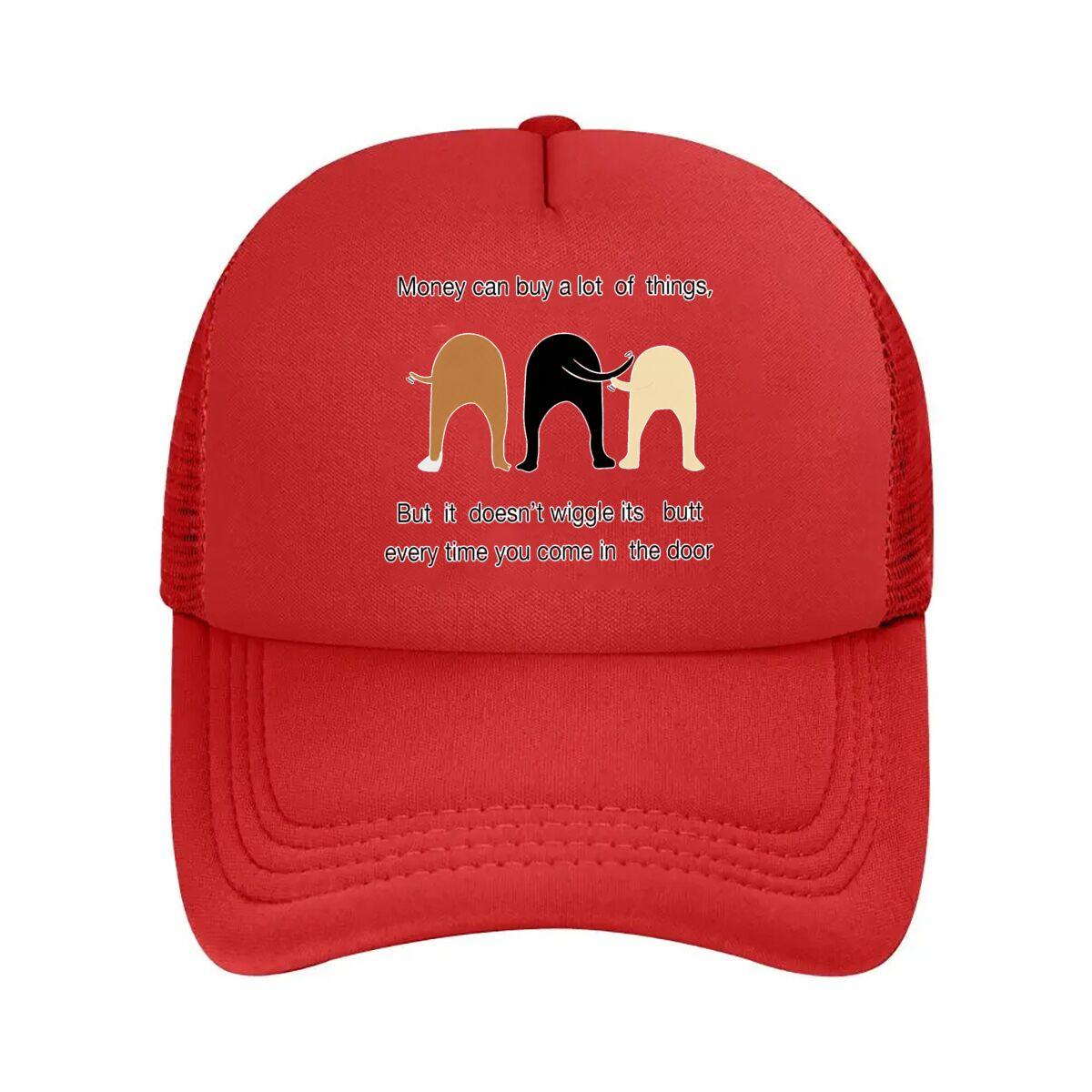 Funny Dog Butt Graphic Mesh Baseball Cap Hip Hop Adjustable
