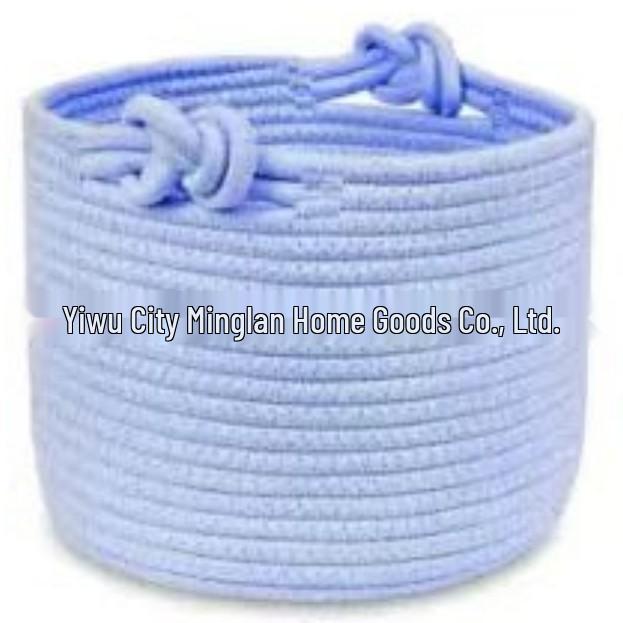 Round 8-Shaped Cotton Rope Storage Basket with Handle - Flower Pot & Toy Holder
