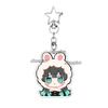 Q Version Anime Acrylic Agatsuma Zenitsu Tsuyuri Kanawo Kochou Tanjiro Nezuko Cartoon Kawaii Keychain Pendant Decor Fans Gifts