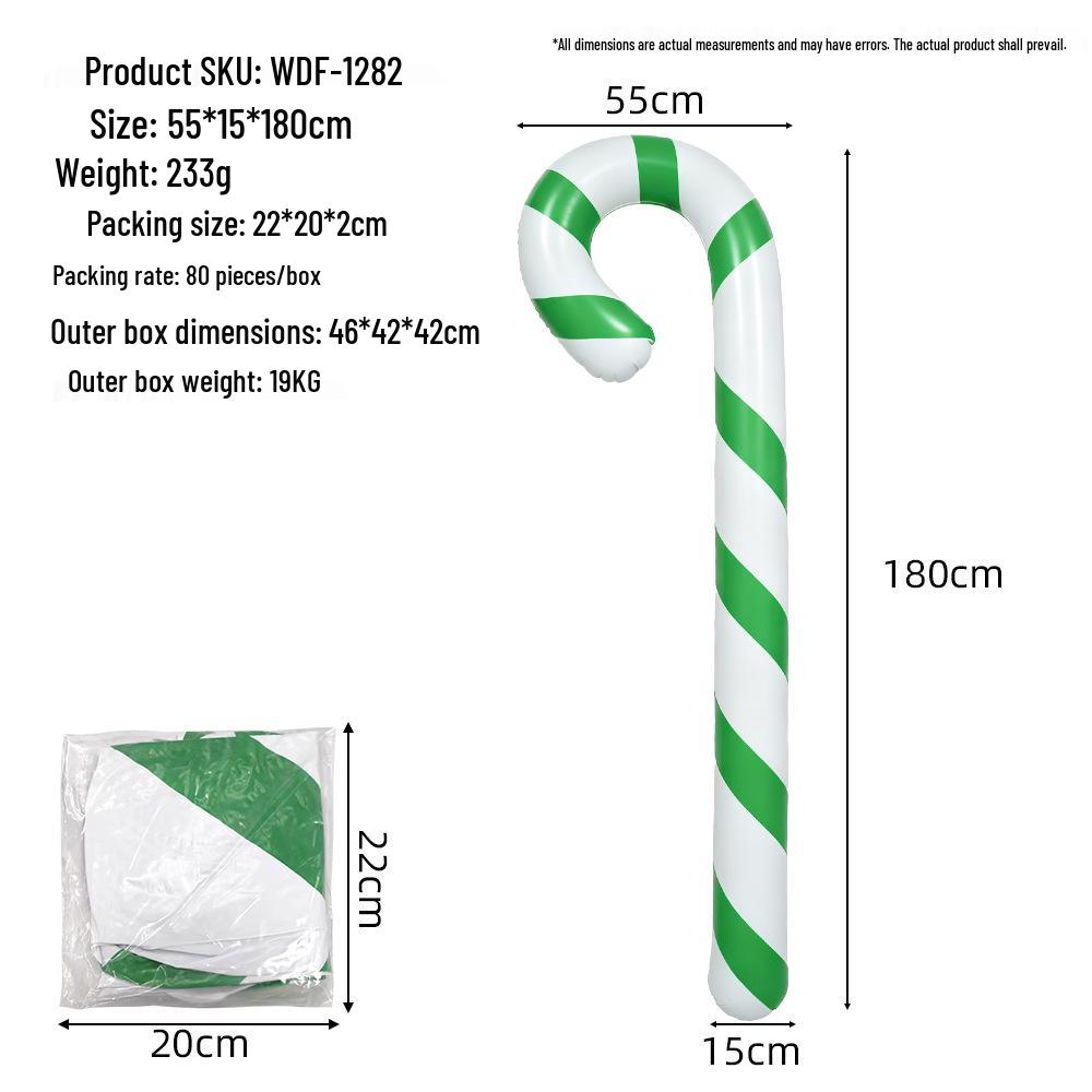 Outdoor Christmas PVC Inflatable Ball & Candy Cane Pendant Decoration