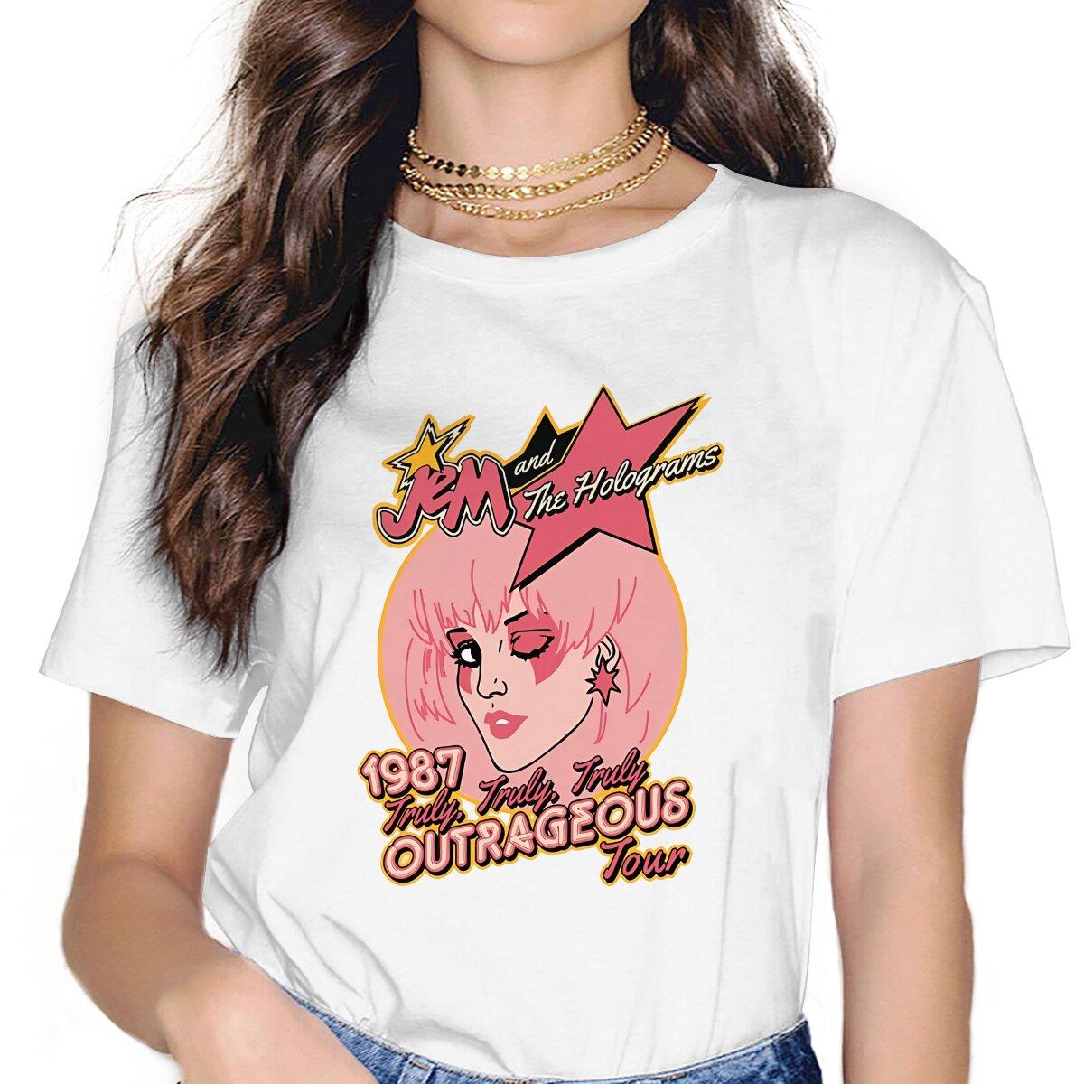 Jem And The Holograms Jem Outrageous Tour Tshirt Homme Tops Unisex Blusas Polyester T Shirt For Women S