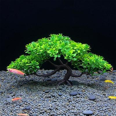 Plastics Water Plant for Aquarium Realistic Small Artificial Tree Grass Ornaments 5 Inch Tall Fish Tanks Decorations