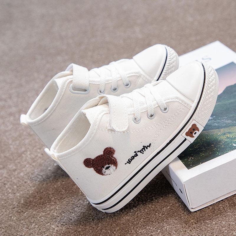 Canvas Shoes For Children Baby Sports Shoes Hightop Girls Sneakers Kids Shoes Boys Skate Shoes Cotton School White Shoes Flats 26