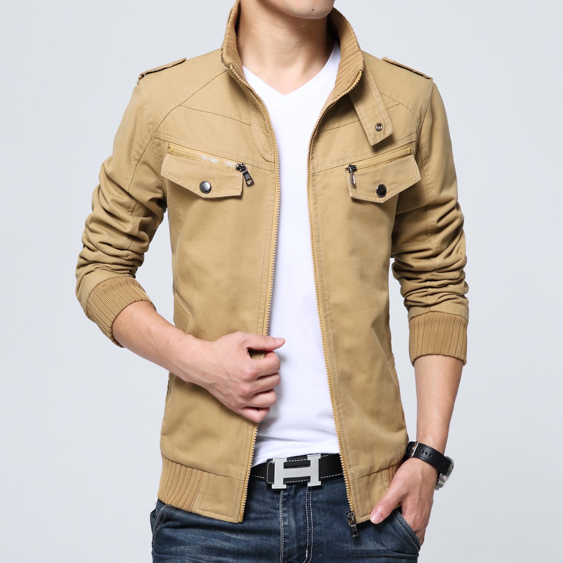 Повседневная куртка мужская осенне-зимняя мужская корейская версия приталенная модная — фото 6