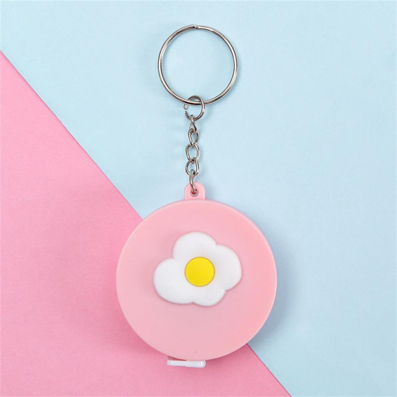 Cartoon Tape Measure 0-150cm 0-60 Inch Mini Portable Cute Animal Shape Key Ring Automatic Tape Measure Panda Frog Piggy Tiger