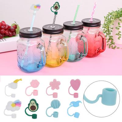 Airtight Straw Tips Cup Accessories Drinking Dust Cap Cartoon Plugs Cover Silicone Straw Plug