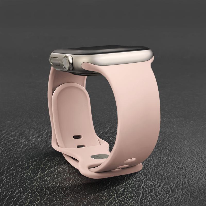 Sport Silicone Strap For Apple Watch Bands 44mm 46mm 42mm 45mm 41mm 49 40mm Correa Bracelet iWatch series 10 11 9 8 7 ultra 3 SE