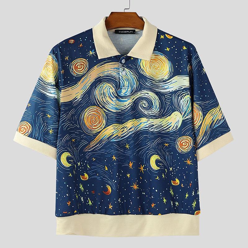 INCERUN Summer Men Short Sleeve Printing Hawaii Casual Loose T-Shirts