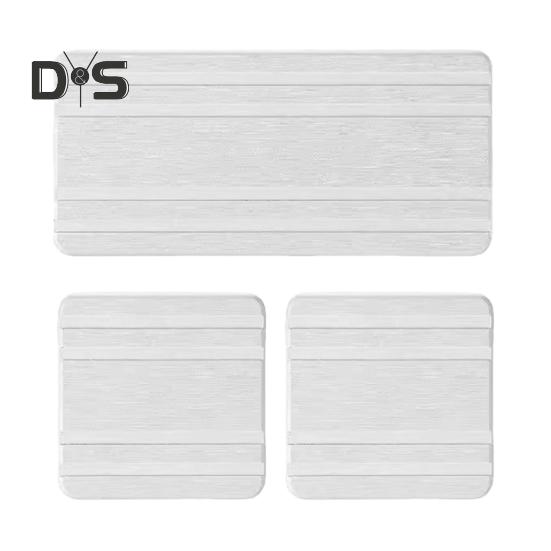 3Pcs Water Absorbing Stone Tray Stripe Design Quick Drying Sink Drain Mat Anti-Slip Soap Holder Kitchen Bathroom Vanity Trays