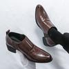 Fashion New Fashion Men's Pointed Black Brown Height Increasing Formal Shoes Male Wedding Prom Homecoming Flats Sapato Social Masculino