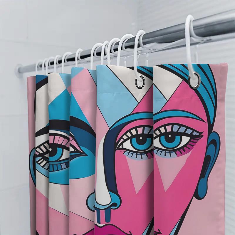 Pink Roses Print Shower Curtain: Flower Decor For Bathroom Waterproof Fabric With Hook Rings Set   #Homedeco