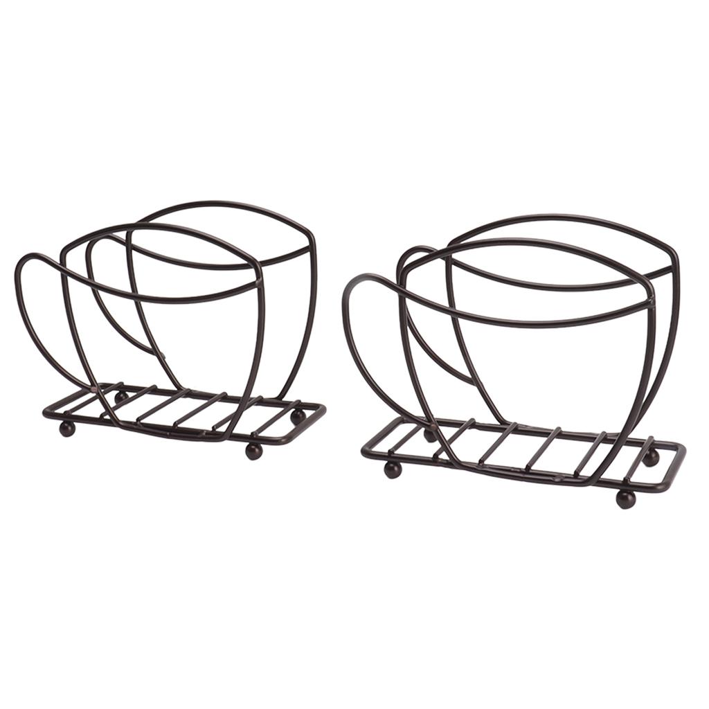 2 Stück Serviettenhalter Eisen Kaffeetassenform Freistehender Taschentuchspender Tisch-Serviettenhalter für