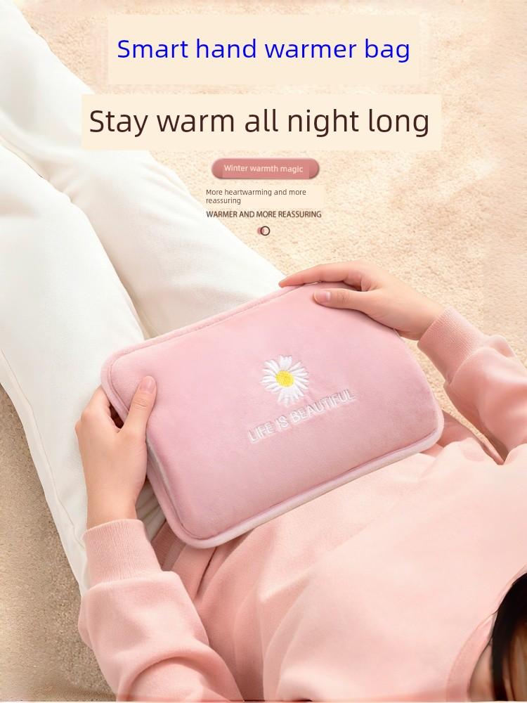 Rechargeable Explosion-Proof Hot Water Bottle, Electric Heating Pad for Bed, Cute Plush Hand Warmer for Women, Warming Gadget