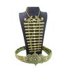 Waist Belt and Chest Jewelry Set for Women, Ornate Filigree Zinc Alloy Costume Accessories for Stage and Ceremony