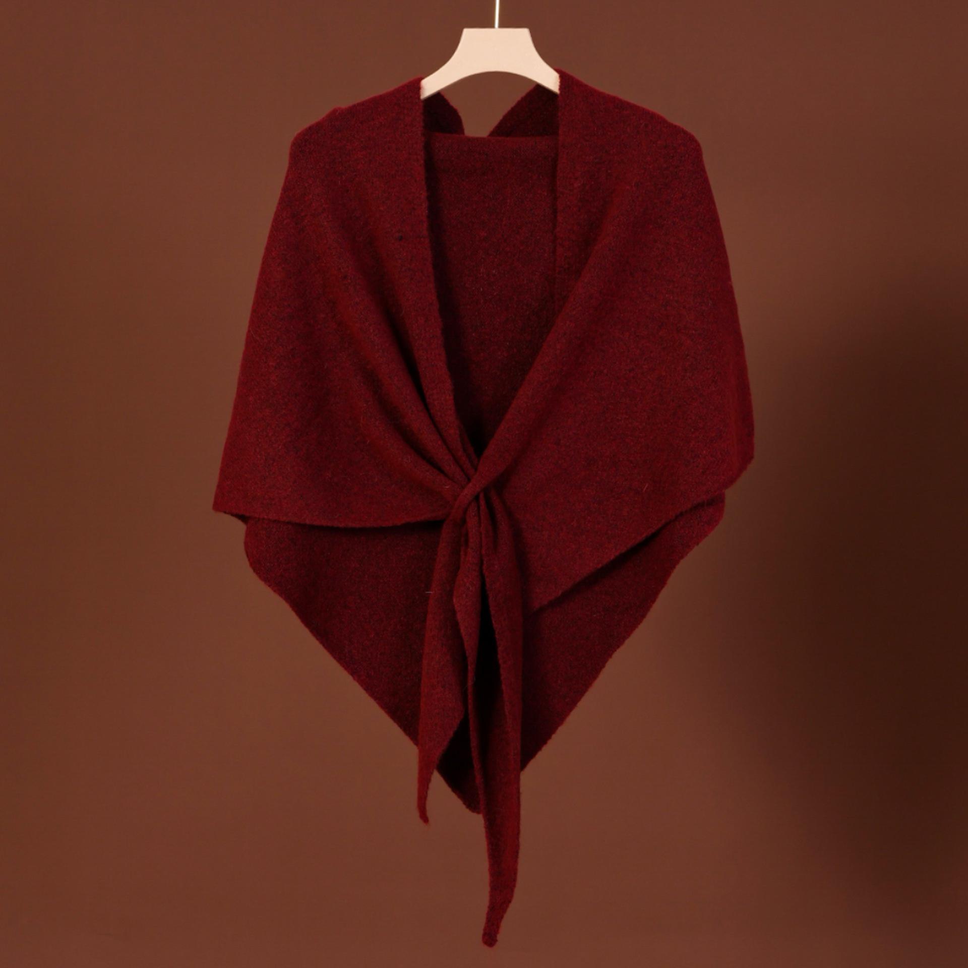 Korean Style Wool Blend Knit Shawl: Qipao-Inspired Autumn/Winter Scarf