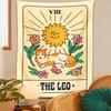 The Leo Tarot Tapestry Wall Hanging Wall Hanging Cute Cat Sun And Moon Psychedelic Constellation Witchcraft Hippie Home Decor