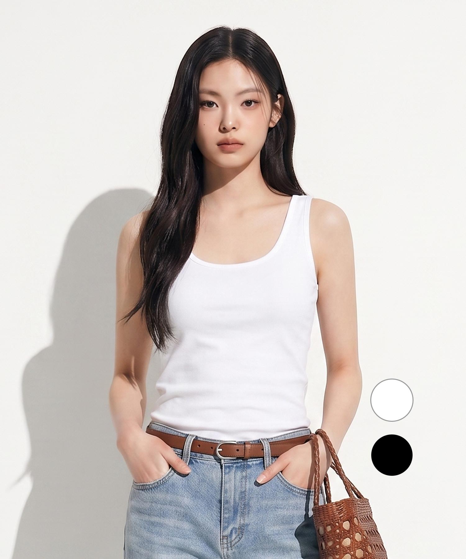 Nunchi Basic Stitch Sleeveless - 3 Colors White/S