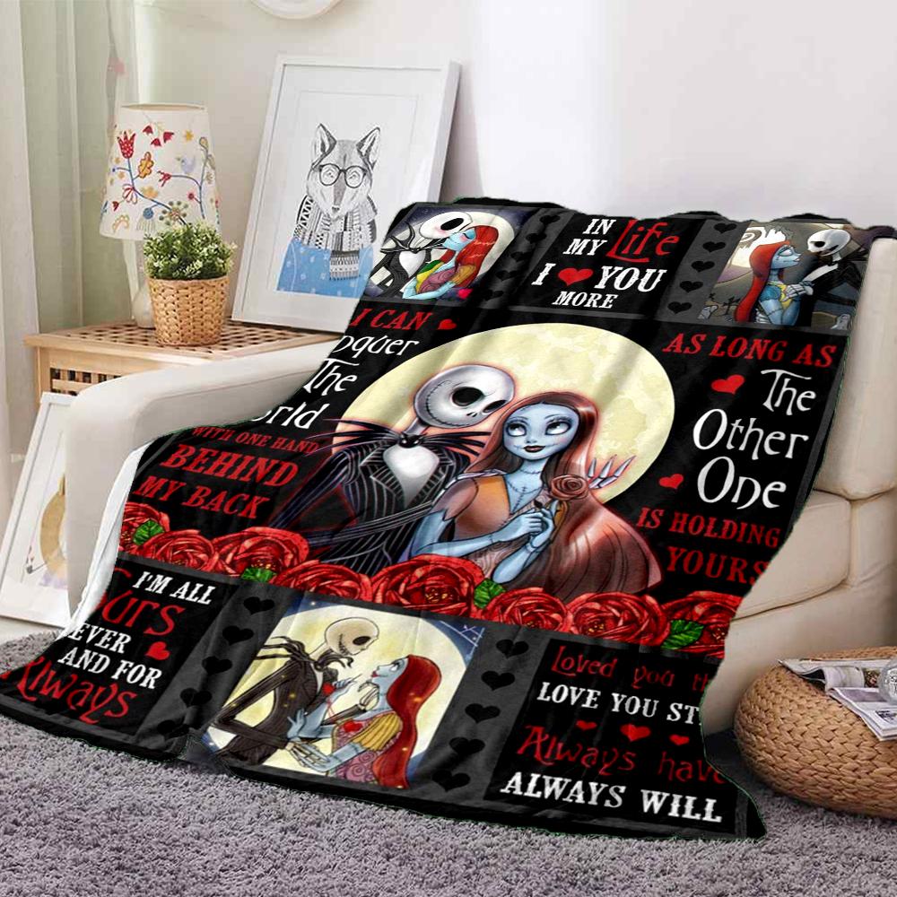 1Pc Jack Sally'S Eternal Love Blanket Soft And Comfortable Casual Warm Camping Travel Christmas Halloween Xmas Gift M924535