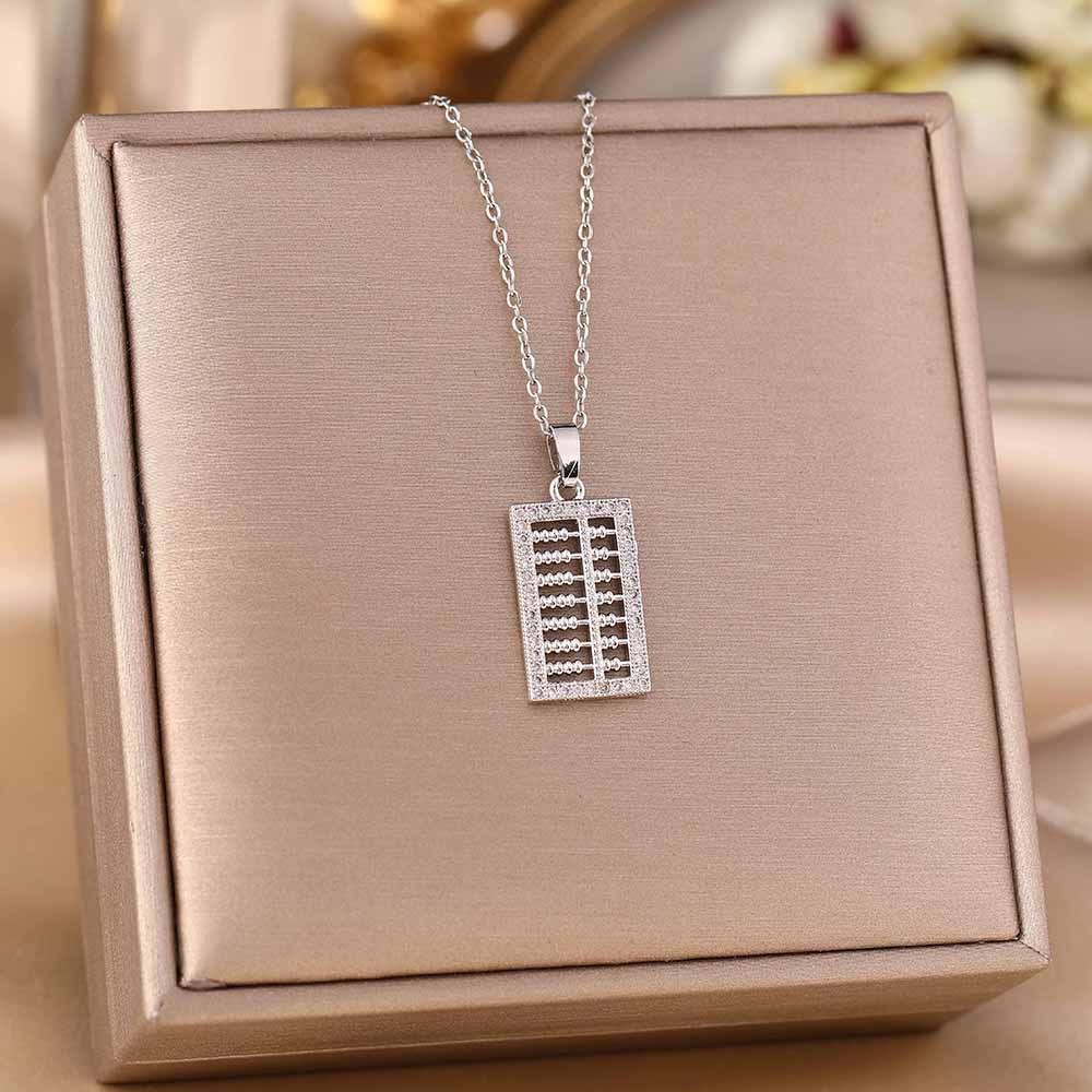 Women's Silver Titanium Steel Necklace with Micro-Inlaid Zircon - Elegant, Durable Clavicle Chain Jewelry