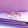 Purple Gold Flower Hollow Ring Fashionable Rose Gold Plated Color Gold Opening Design Ring