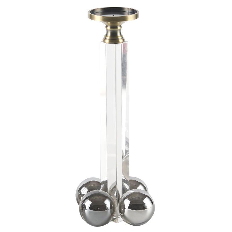 

Легкая роскошь геометрические хрустальные колонны шаровые украшения для дома гостиная журнальный столик модель комната столовая спальня подсвечник украшение Crystal Candlestick - Low M1002641