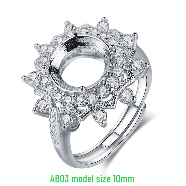 Silver-Plated Adjustable Ring Setting for Women - Multiple Sizes Available