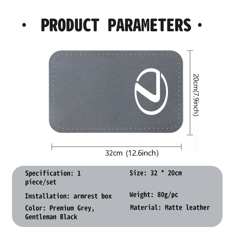 Suede Car Central Armrest Pad Scratch Resistant Anti Slip Cushion For Lexus CT ES GS NX IS250 RX350 IS200 LX570 UX250h CT200h