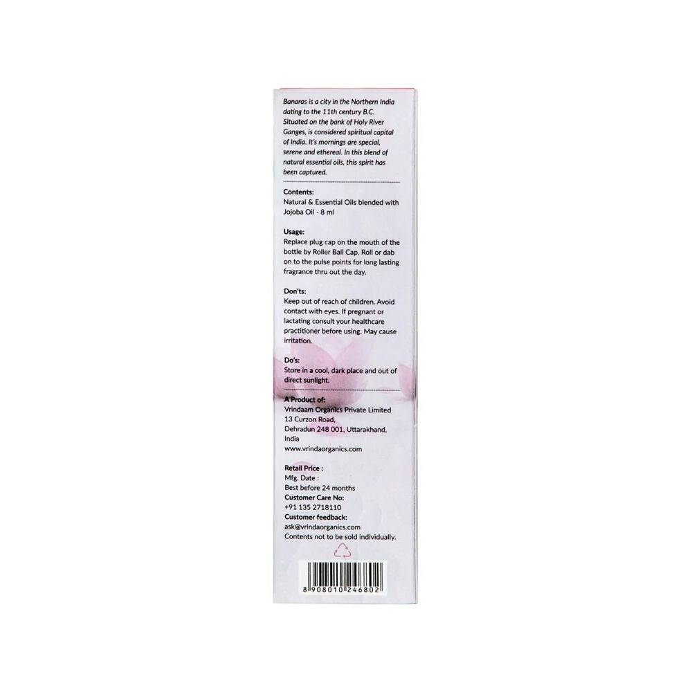 Oljerulle Banaras (8 ml), Banaras Aromatic Oil Roller Bottle, Vrindaam
