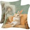 2 Pieces Easter Bunny with Mint Elf Pastel Sofa Cushion Cover
