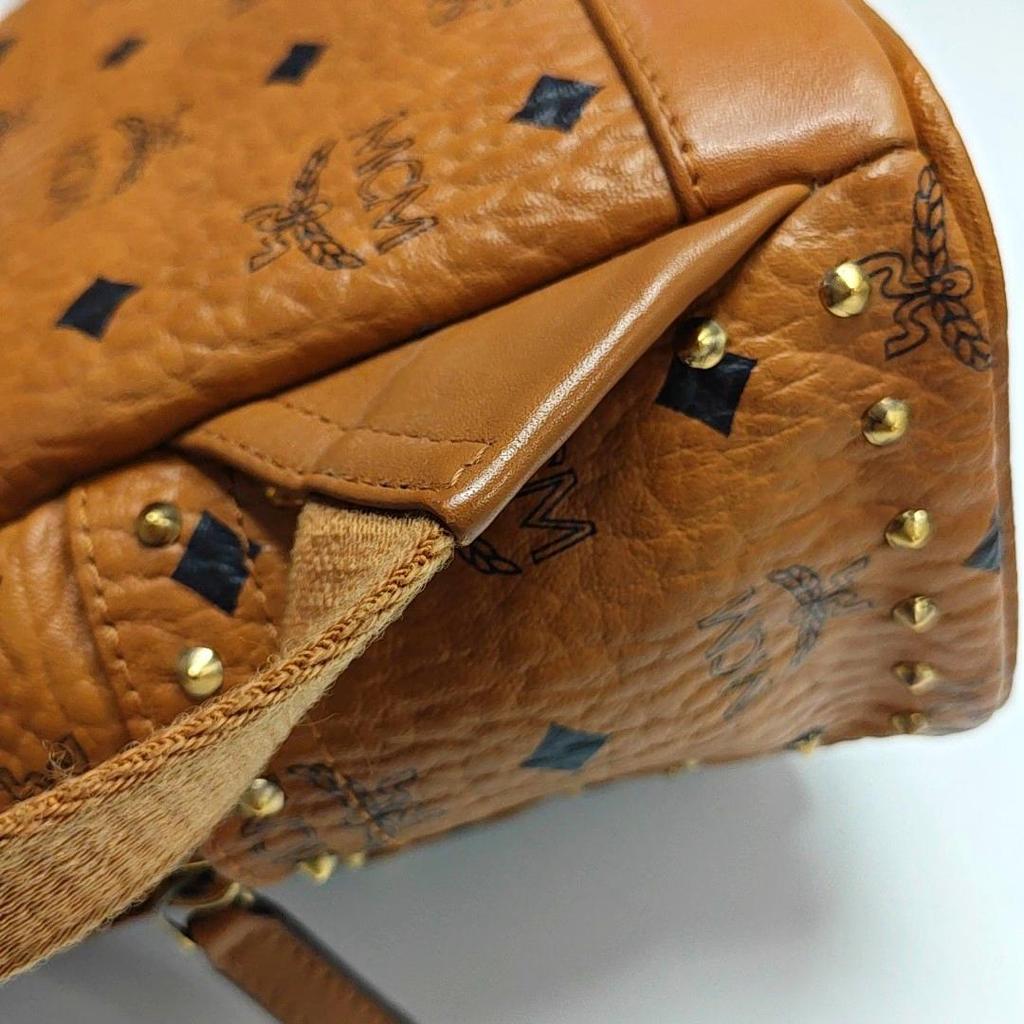 [Pre-Owned] Studded Monogram Print Faux Leather Mini Backpack - Good #1RTZ1QD