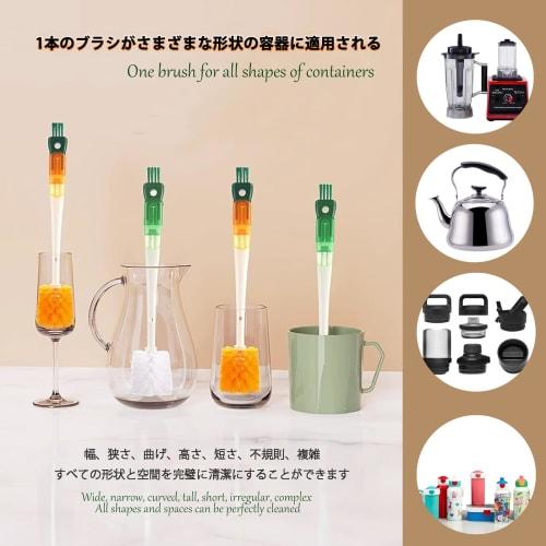 Bornoon 5-in-1 Bottle Brush with Long Handle for Cleaning Water Bottles, Includes Straw Brush, Compatible with Deep Bottles, Baby Bottles, and Insulat